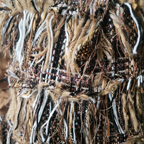 Bazar Deluxe Italy Coat Jacket Multicolored Fringe hippie boho luxury glam 42 - Picture 6 of 12